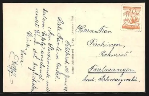 AK Feldkirch, Ortsansicht aus der Vogelschau