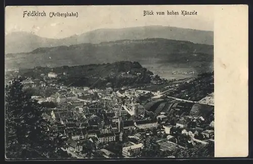 AK Feldkirch /Arlbergbahn, Blick vom hohen Känzele
