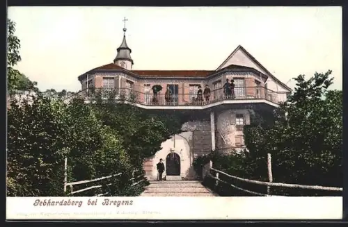 AK Gebhardsberg /Bregenz, Besucher auf Balkon