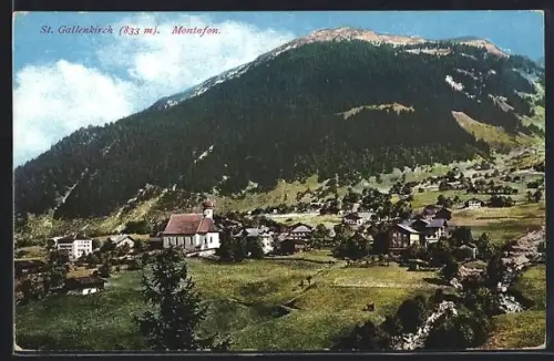 AK St. Gallenkirch, Ort mit Berg