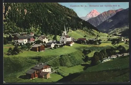 AK Gaschurn /Montafon, Ortsansicht vom Berghang aus mit Vallula