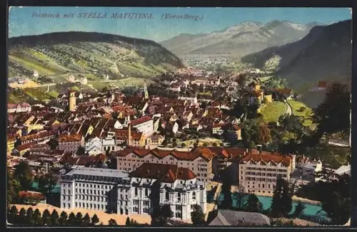 AK Feldkirch, Blick über die Stadt mit Stella Matutina