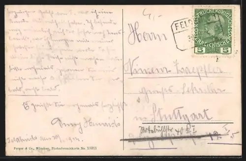 AK Feldkirch, Blick über die Stadt mit Stella Matutina