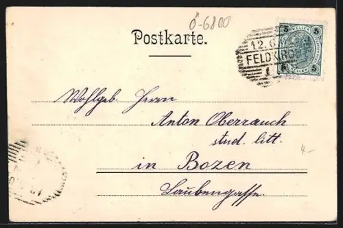 AK Feldkirch, Ortsansicht mit Katzenturm und Schattenburg