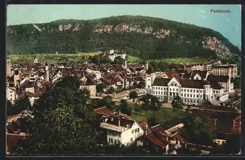 AK Feldkirch, Ortsansicht aus der Vogelschau