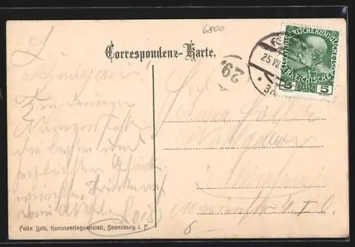 AK Feldkirch, Ortsansicht aus der Vogelschau