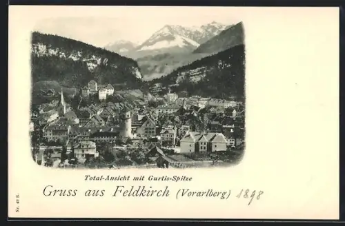 AK Feldkirch /Vorarlberg, Totalansicht mit Gurtis-Spitze