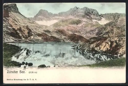 AK Zürscher See, Seeansicht vor Bergkulisse