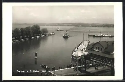 AK Bregenz, Hafenbild Bodensee