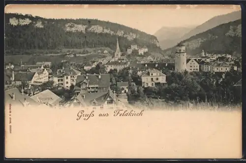 AK Feldkirch, Ortsansicht aus der Vogelschau