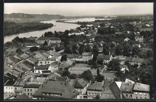 AK Braunau am Inn, Ortsansicht aus der Vogelschau