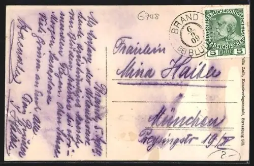 AK Brand, Ortsansicht mit Mottenkopf und Scesaplana