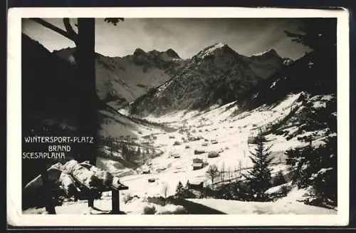 AK Brand, Ortsansicht mit Scesaplana