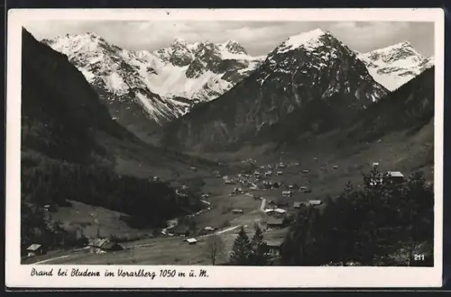 AK Brand, Ansicht der Ortschaft mit Voralbgebirge