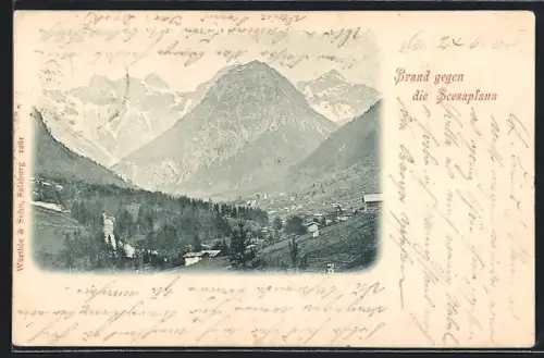 AK Brand, Ortsansicht gegen die Scesaplana