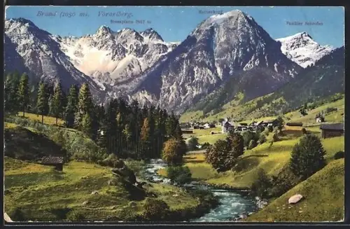 AK Brand, Ortsansicht mit Scesaplana