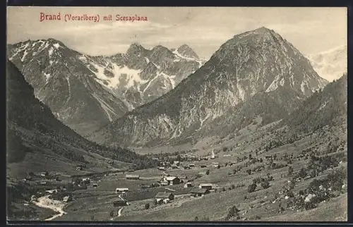 AK Brand /Vorarlberg, Ortsansicht mit Scesaplana