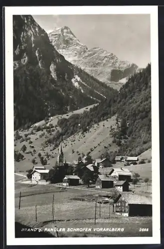 AK Brand /Vorarlberg, Ortsansicht g. Panüler Schrofen