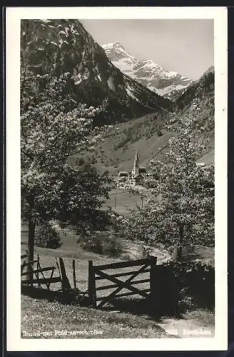 AK Brand /Vorarlberg, Ortsansicht aus der Ferne mit Palümerschrofen