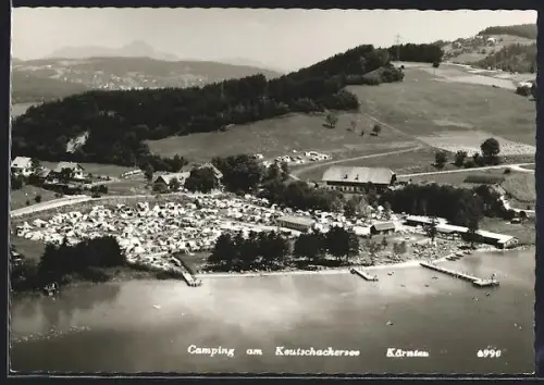 AK Keutschach am See /Kärnten, Camping am Keutschachersee mit Umgebung aus der Vogelschau