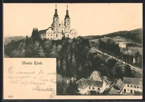 AK Maria Trost, Ortsansicht mit Kirche