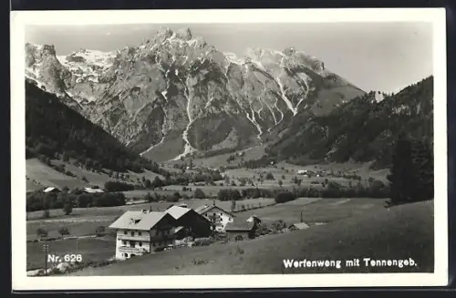 AK Werfenweng, Ortsansicht mit Tennengebirge