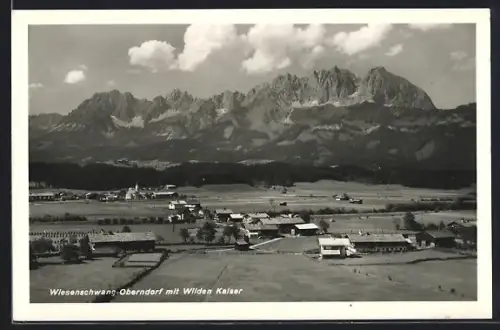 AK Wiesenschwang-Oberndorf, Gesamtansicht mit Wilden Kaiser