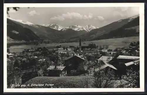 AK Fügen, Totalansicht gegen d. Zillertaler Ferner