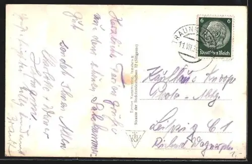 AK Traunkirchen am Traunsee, Seepartie mit Ort und Kirche