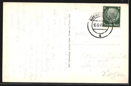 AK Krems a. d. Donau, Panorama vom Hügel aus