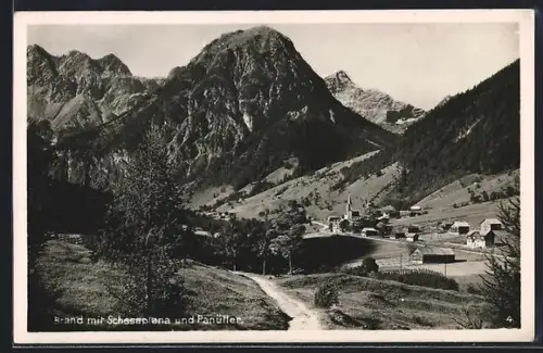 AK Brand, Teilansicht mit Schesaplana, Mottenkopf und Panüller