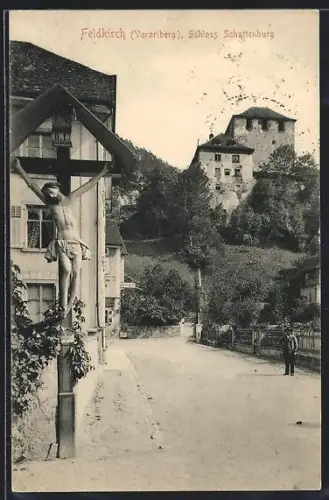 AK Feldkirch, Schloss Schattenburg, Jesuskreuz