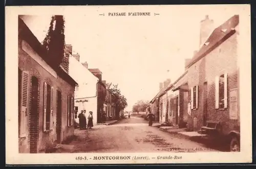 AK Montcorbon /Loiret, Grande-Rue en automne