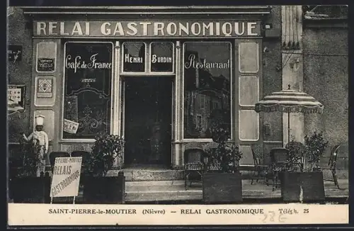 AK Saint-Pierre-le-Moutier, Relai Gastronomique Henri Burdin et terrasse accueillante