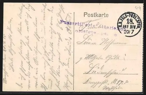 AK La Pommeraye, Maison endommagée avec soldats sur la route