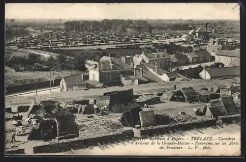 AK Trélazé, Carrières d`Ardoises de la Grande-Maison, Panorama sur les Abris des Fendeurs
