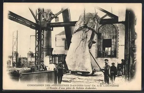 AK Angers, Recette d`une pièce de Schiste Ardoisier dans les ardoisières