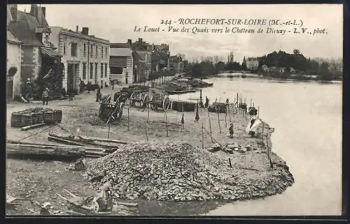 AK Rochefort-sur-Loire /M.-et-L., Le Louet, Vue des quais vers le Château de Ditray