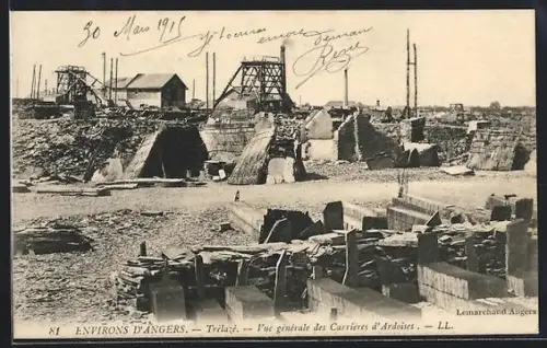 AK Trélazé, Vue générale des Carrières d`Ardoises