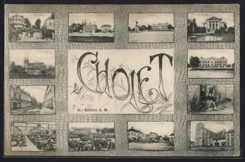 AK Cholet /A. M., Collection de vues diverses de la ville