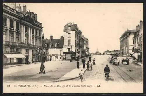 AK Saumur /M.-et-L., Place de la Bilange et le Théâtre, côté sud