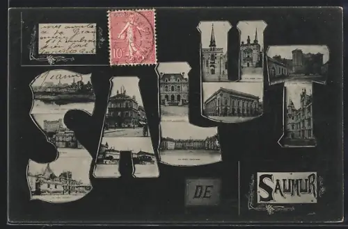 AK Saumur, SALUT de Saumur avec vues des bâtiments emblématiques