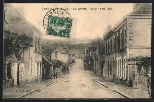 AK Combrée /M.-et-L., La grande Rue et le Collège
