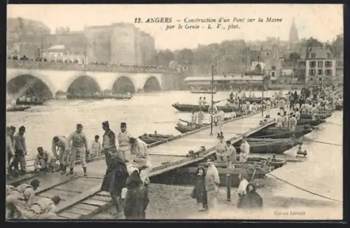 AK Angers, Construction d`un Pont sur la Maine par le Génie
