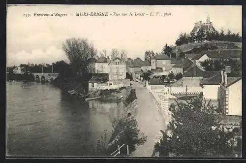 AK Murs-Érigné, Vue sur le Louet avec le village en arrière-plan