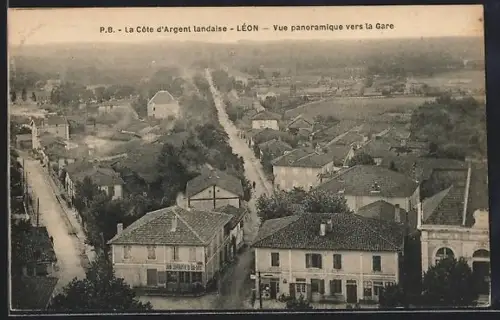 AK Léon, Vue panoramique vers la Gare
