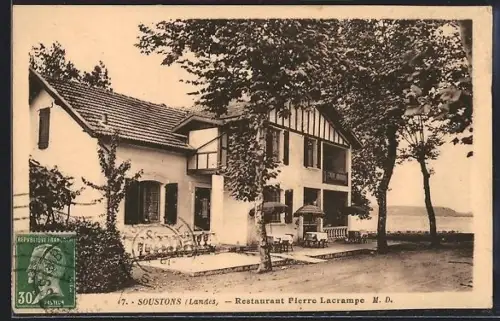 AK Soustons /Landes, Restaurant Pierre Lacrampe et vue sur le lac