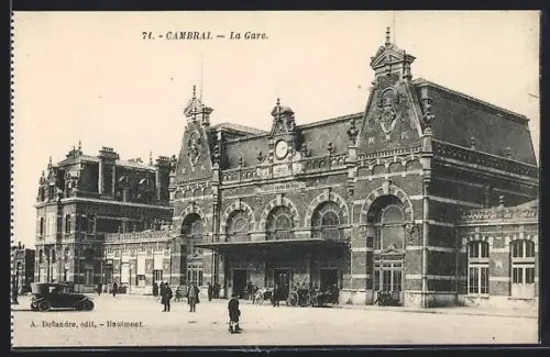 AK Cambrai, La Gare, Bahnhof