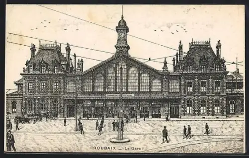 AK Roubaix, La Gare, Bahnhof