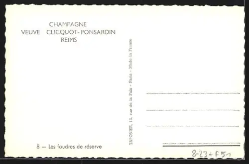 AK Reims, Champagne Veuve Clicquote-Ponsardin, Les foudres de réserve, Wein